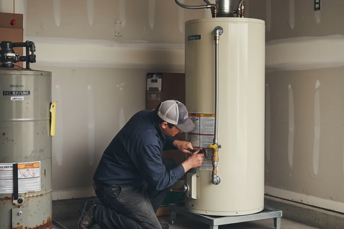Water heater and shutoff valve replacement in Cos Cob